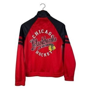 G-III Women's S Chicago Blackhawks Baseline‎ Track Jacket NHL Hockey Full Zip Up